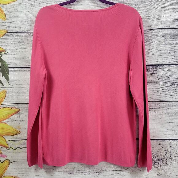 Vintage Coldwater Creek Cardigan Pink Sweater MIsses Size L - Picture 9 of 9